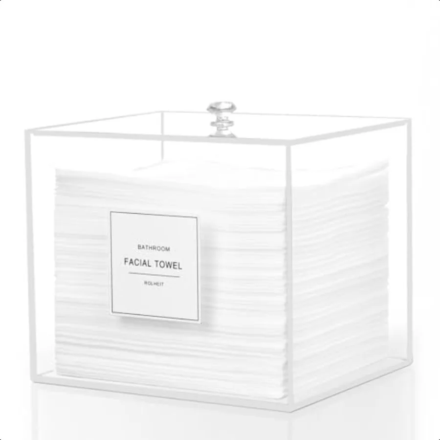 

Face Towel Holder Acrylic Face Towelettes Storage Box Compatible with Clean Skin Club Clean Towel Face Towels Clear Skin Towel