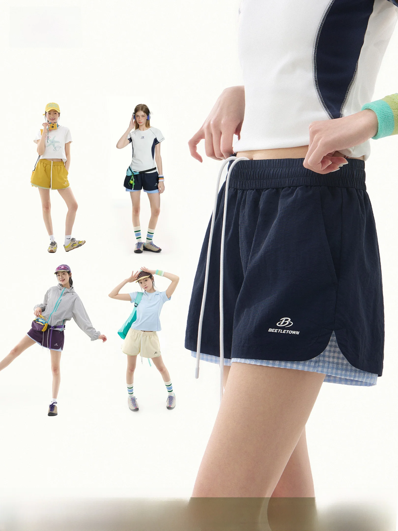 

Женские спортивные шорты Beetle Town для активного отдыха, длиной три четверти, летние 2026, быстросохнущие, с защитой от просвечивания, прямого кроя