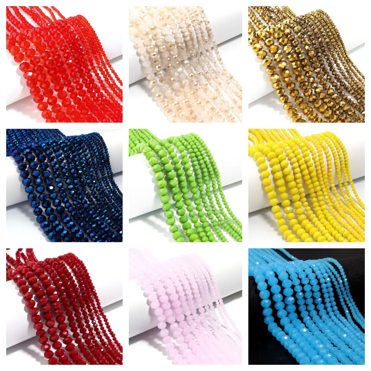 

1 Strand Cut Surface Abacus Crystal Beads Flat Crystal Beads Necklace Bracelet Pendant Diy Making Jewelry Accessories Wholesale