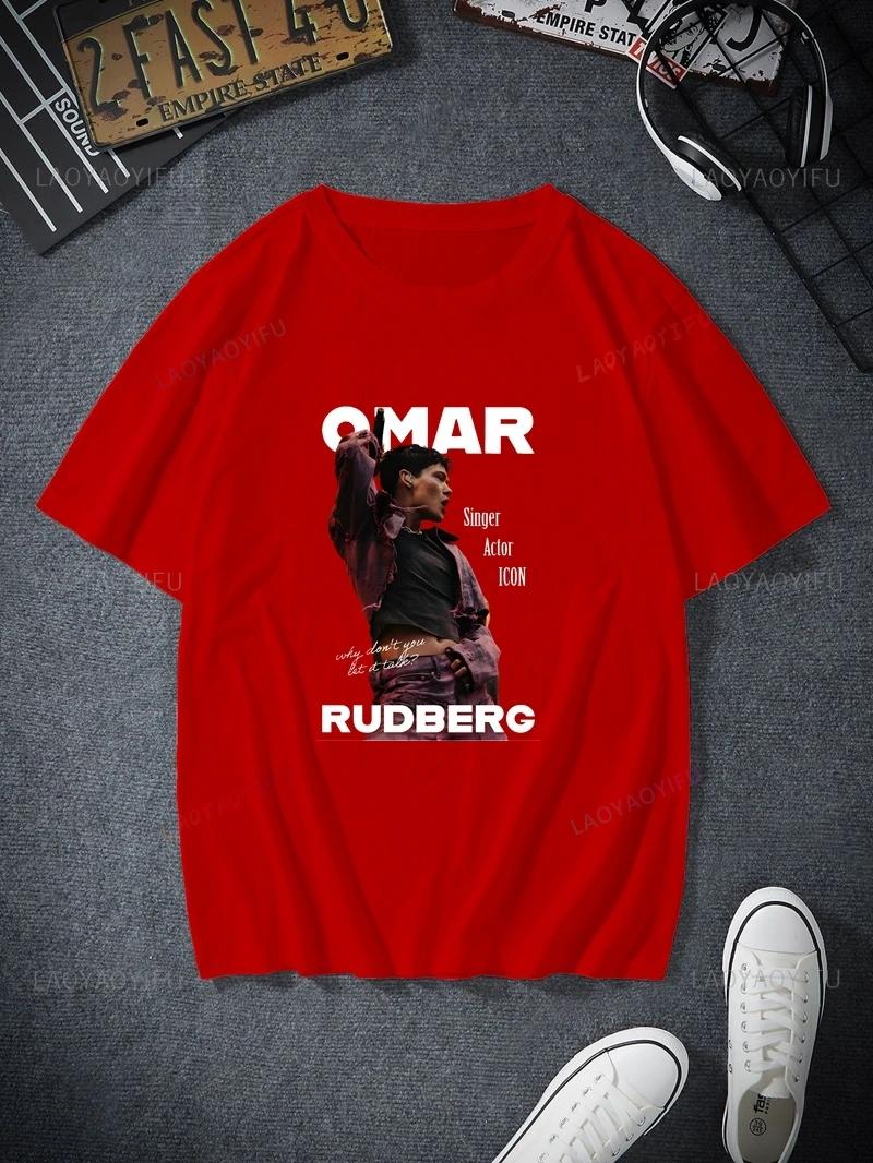 Famous singer Omar Rudberg classic poster printed shirt, unisex everyday casual street wear, fashionable cotton T-shirt