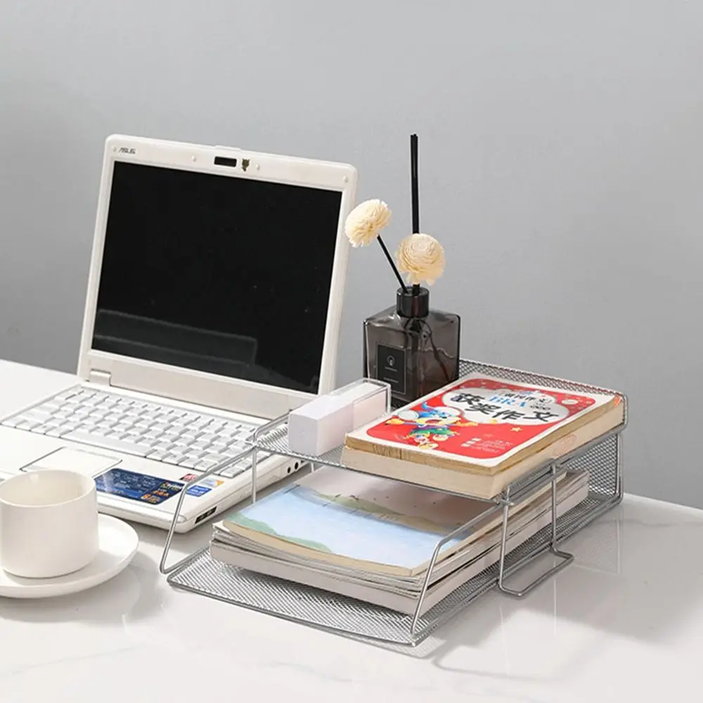 Simple Desktop Organizer Stackable File Rack File Organizer Papers Rack A4 File Storage Tray Iron Minimalism Magazine