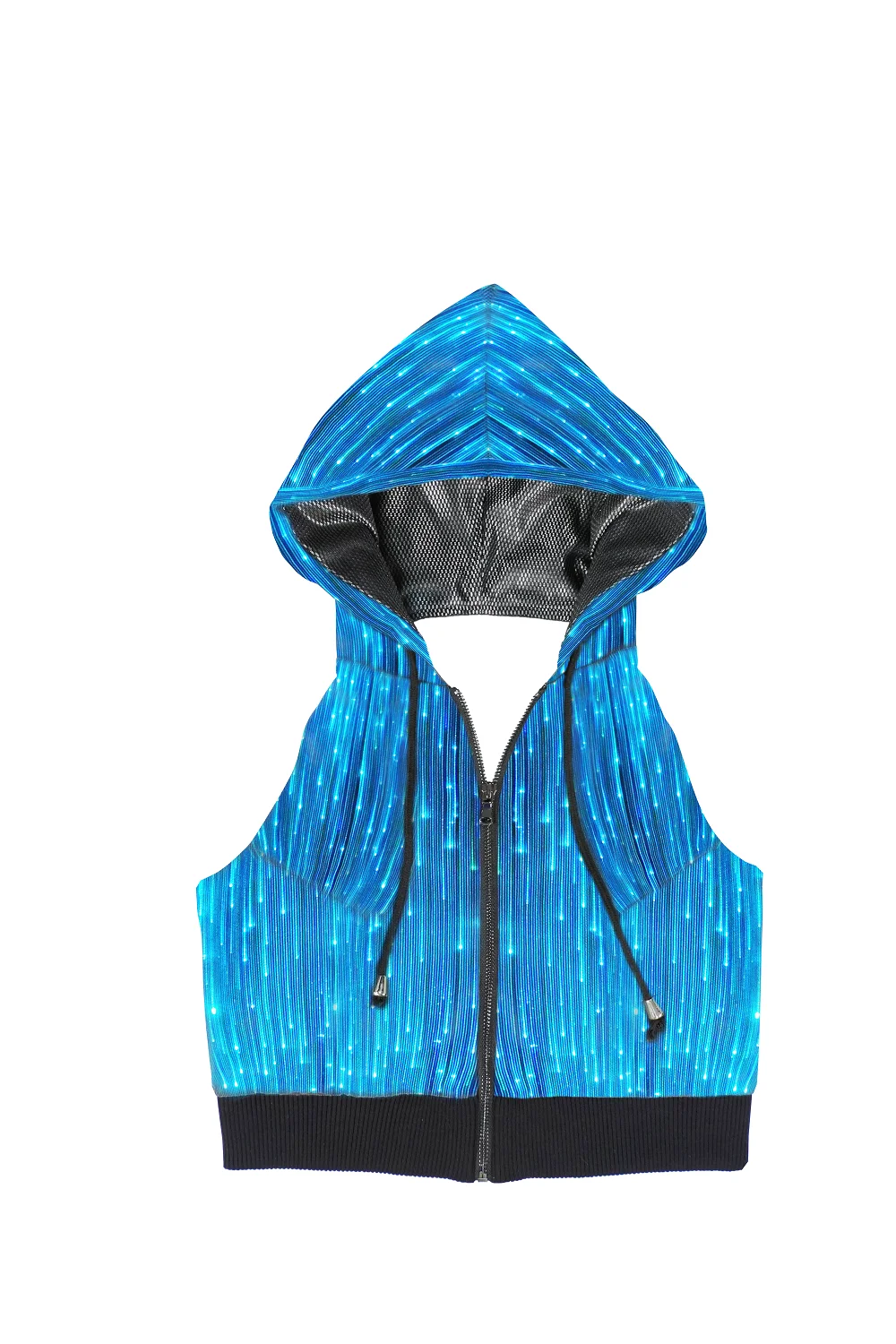 Lumisonata Cosplay Backless Led Light Hoodie Pullover Luminous Fiber Optic For Cosplay Costumes Hip Hop Girl\'s Zipper Hoodies