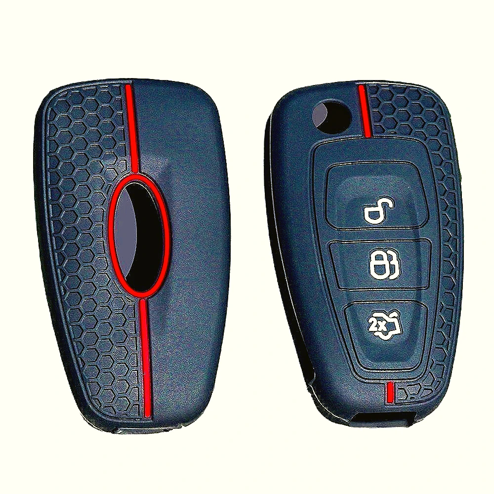 3 Button Silicone Car Remote Key Fob Cover Case For Ford Ranger C-Max S-Max Focus MK3 Galaxy Mondeo Transit Tourneo Custom