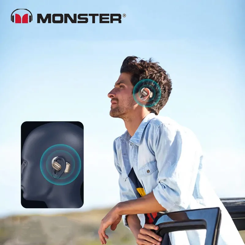 MONSTER-AC100 Fones De Ouvido Bluetooth, Monstro Americano, Verdadeiro Sem Fio, Versão 5.4, Redução De Ruído, Efeitos Sonoros De Alta Qualidade, Fones De Ouvido