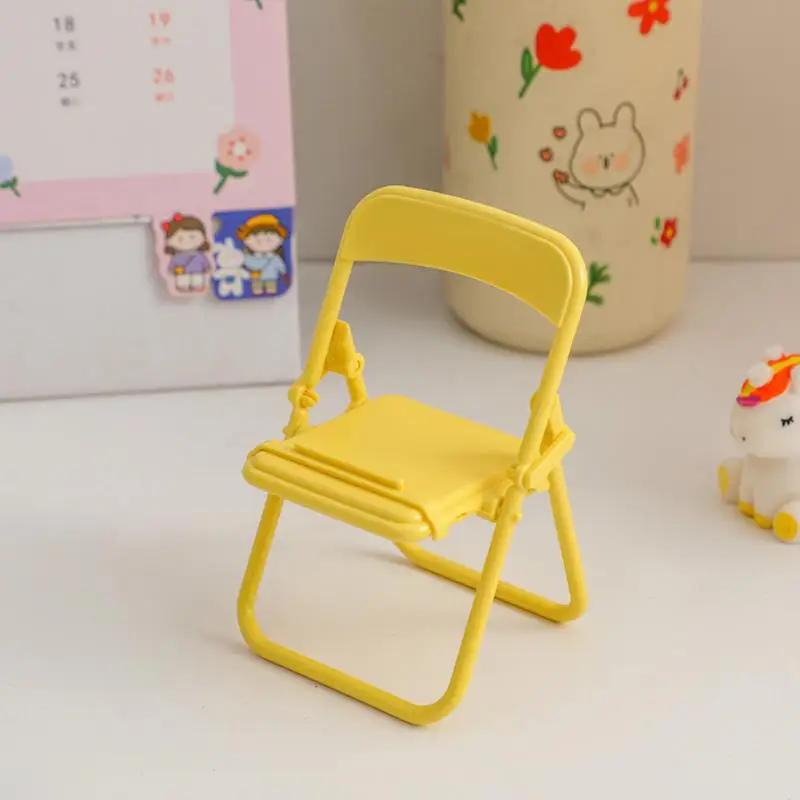 Cute Mini Chair Adjustable Phone Holder Stand For IPhone 15 14Pro Foldable Mobile Phone Stand Desk Holder Universal Lazy Bracket