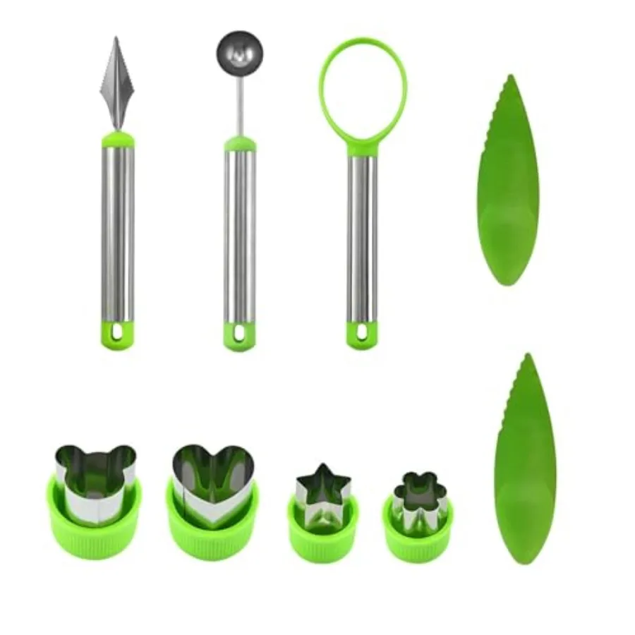 9PCS Fruit Scooper Cutter Shapes Seed Remover Set, Fruit Slicers for Apple Slicer, Avocado Watermelon Cutter, Kiwifruit Scooper