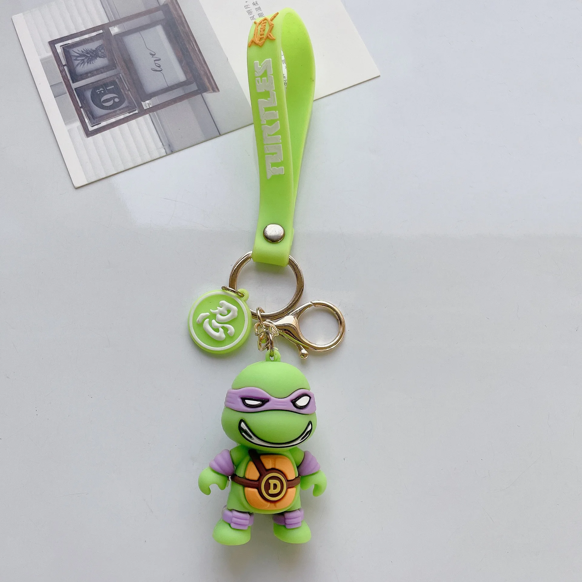 Anime Teenage Mutant Ninja Turtles Keychain Cartoon Cute Toys Model Silicone Pendant Keyring Kawaii Jewelry Ornament Xmas Gift