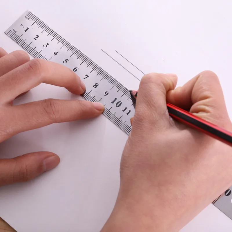 Stainless Steel Straight Ruler,20cm,30cm,40cm,50cm,High Precision Metric And Imperial Scales,Office Learning Stationery Supplies