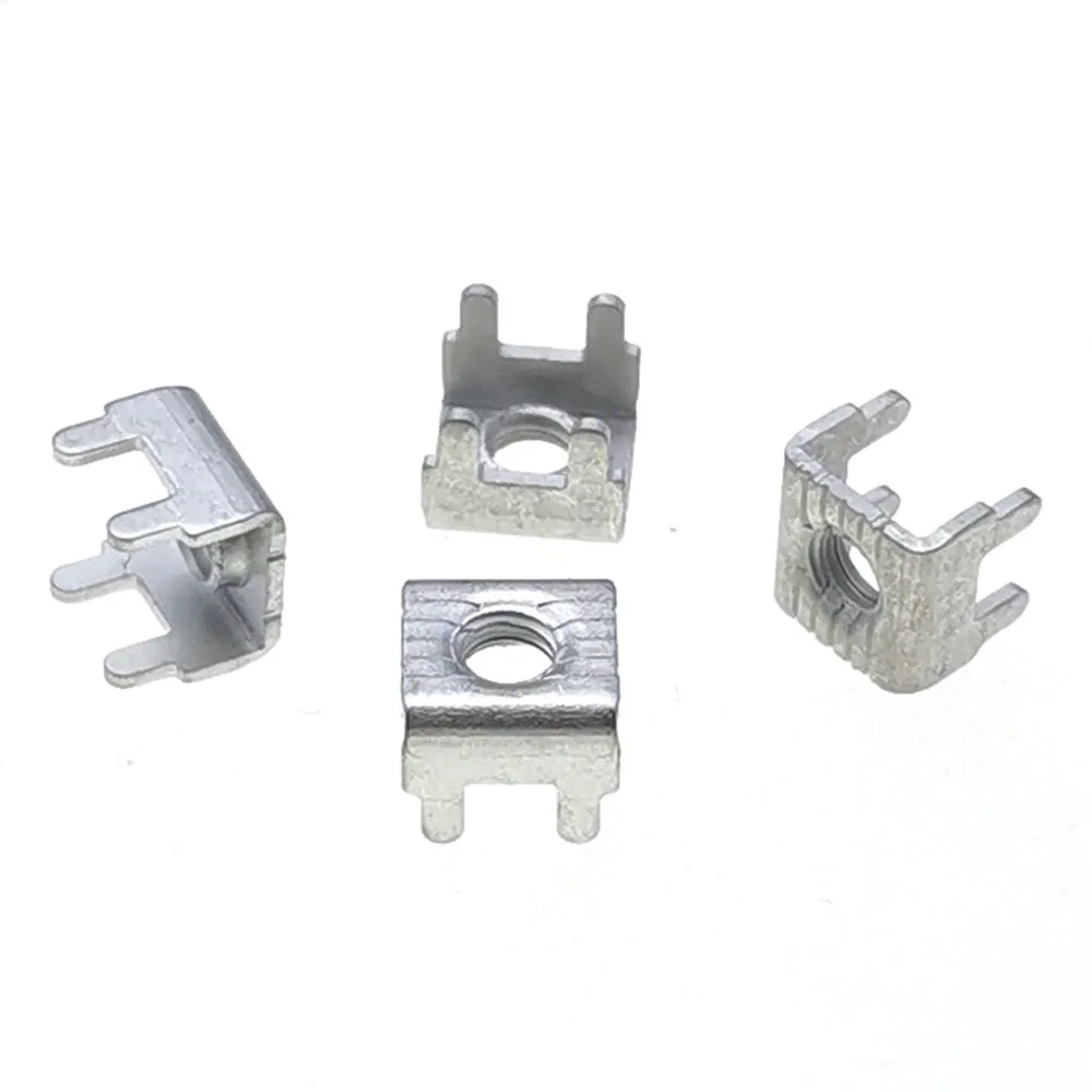 50pcs PCB Soldering Terminal Riveting Nut Welding Terminals 8*8*6.8MM M4 M3 Screw Circuit Board Hardware PCB Connector