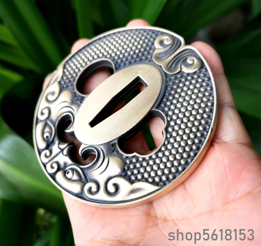 Brass tsuba dragon fish For Japanese sword katana wakizashi tanto