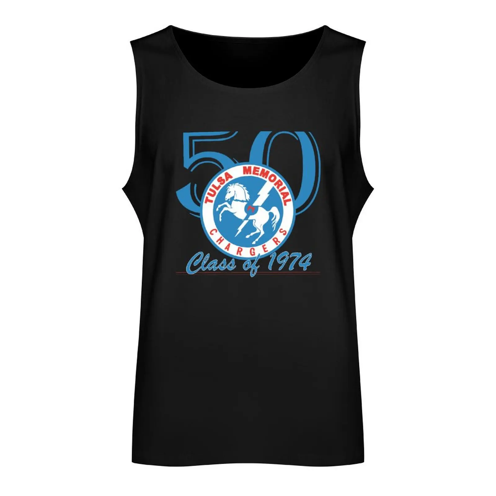 Large Print - Tulsa Memorial Class of '74 Tank Top men clothing vest for men gym clothes for man t-shirt for man