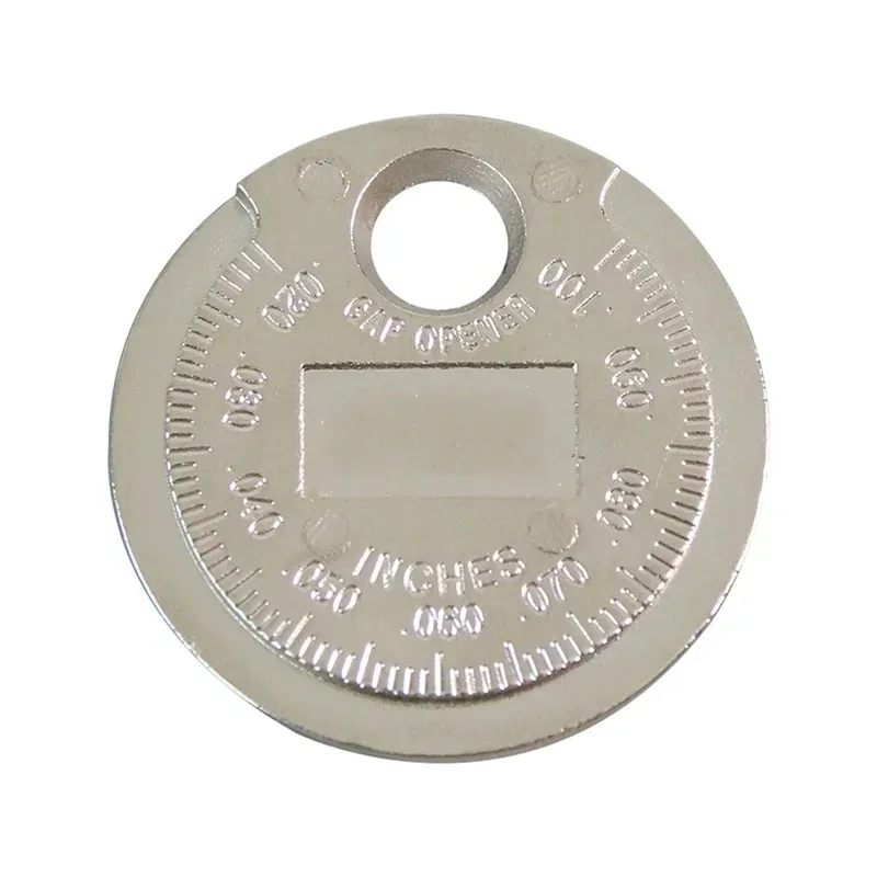 1-6pc 0.6-2.4mm Range Coin-Type Spark Plug Gage Gap Tool Feeler Spark Plug Gap Measurement Tool