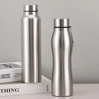 High quality large capacity stainless steel water bottle, single-layer sturdy metal bottle, camping sports gym, anti fall