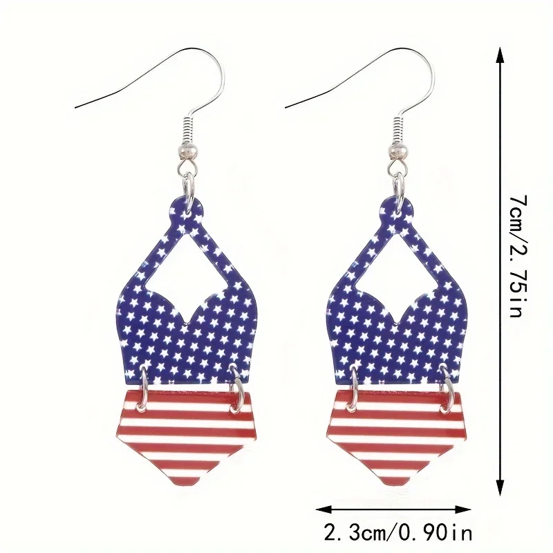 Dangle Earrings Bikini Shaped striped Polka Dot Acrylic Earrings  Jewelry Trendy Gift For Women