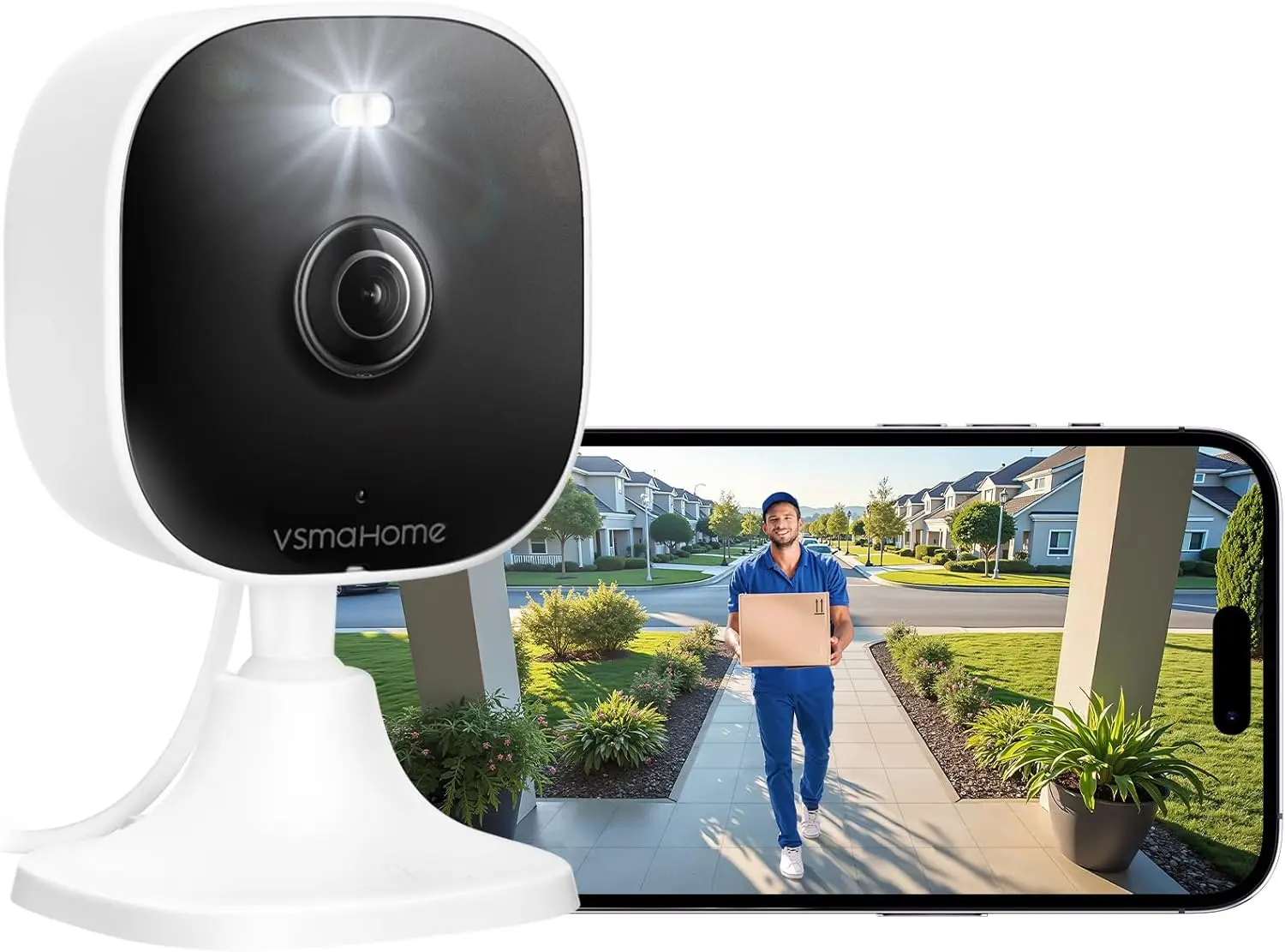 

4MP Indoor Outdoor Security Camera with Two-Way Audio, 2.4G/5G WiFi Baby Monitor, Wired Plug and Play, Supports 128GB SD Card