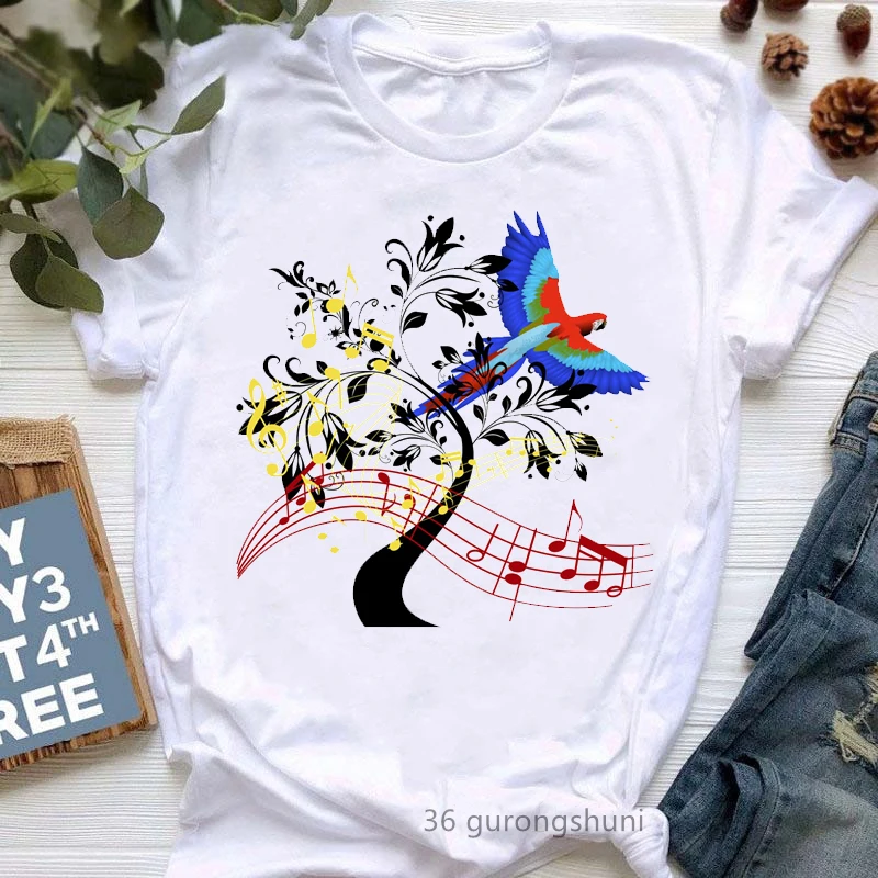 Crazy Bird T-Shirt Parrot Bird Print Small Fresh Women\'s Base T-shirt Tide T Top Woman Tops  Oversized T Shirt  Graphic Tshirts