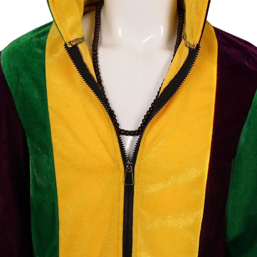 Mardi Gras Clown Cosplay Costumes Green Hoodies Joker Top Hat Accessories Suit Saint Patrick Holiday  Halloween Party Costume