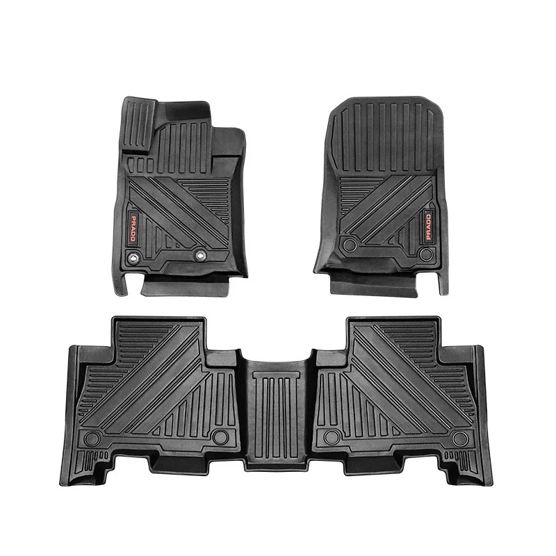 All Weather Floor Mats Set Custom Fit TPE Car Floor Mats Cargo Liner Rear Cargo Tray Trunk Mat for Toyota Prado 2010-2022