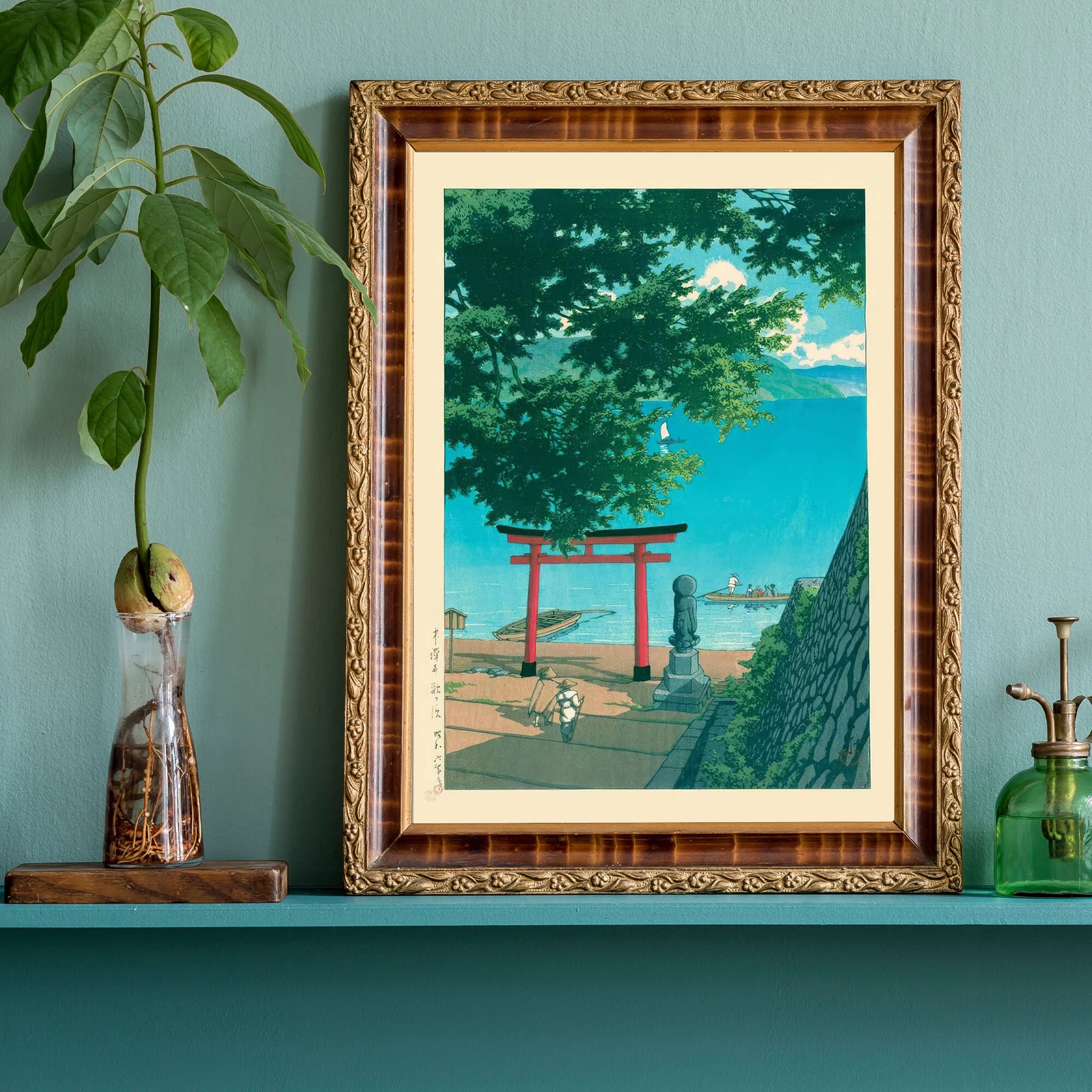 Japanese Poster Nikkos Chuzenji Lake Kawase Hasui Nature Poster Kitchen and Dining Room, Wall Decor