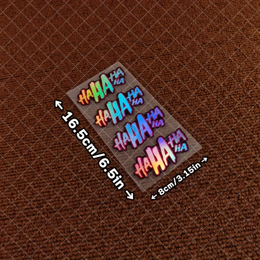 1 conjunto de adesivo holográfico para moto automática "HAHA HA", decalque de texto moderno para motocicleta de carro, acessório de personalização externa