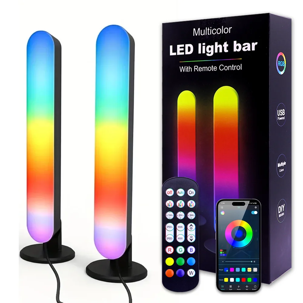 RGB USB WS2812 5V Licht mit Musikrhythmus-Erfassung, Schallaktivierte Beleuchtung, Aktualisiertes USB-Aufladbares Modell, Weihnachtsdekoration für Zuhause