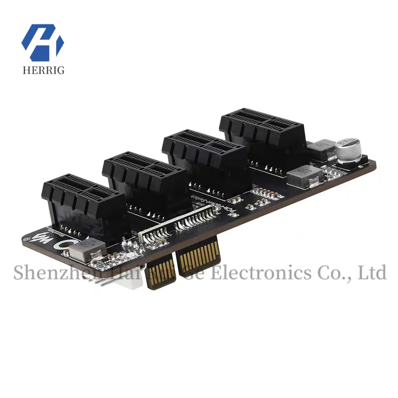 Light Snow Raspberry Pi CM4 PCIe Gen 2 × 1 Tarjeta de expansión de 1 a 4 canales Operación estable de 12 V, sin controlador