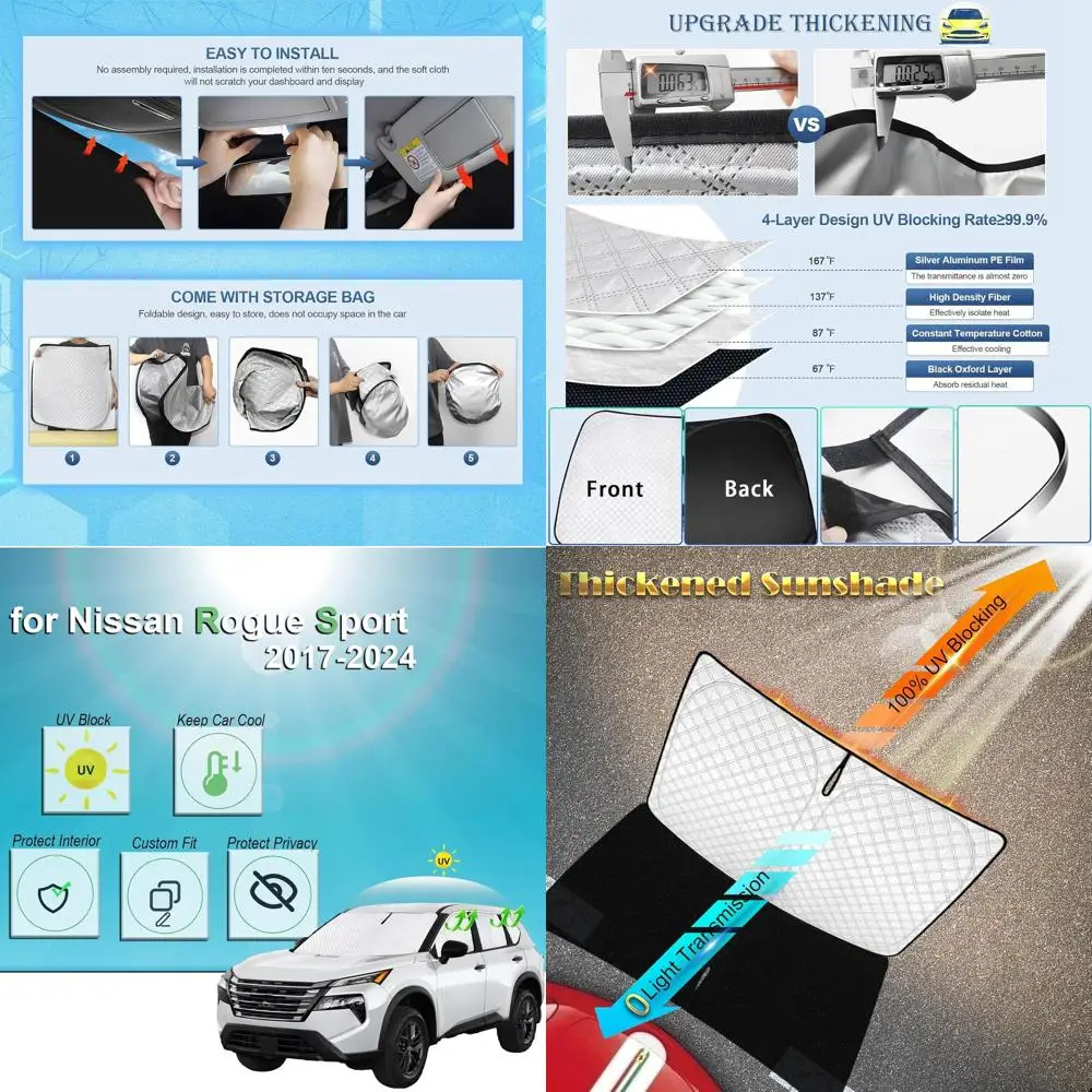 

Custom Nissan Rogue Sport 2017-2024 Sunshades, 8-Piece Full Window UV Protection & Privacy Covers for Side & Rear Windows