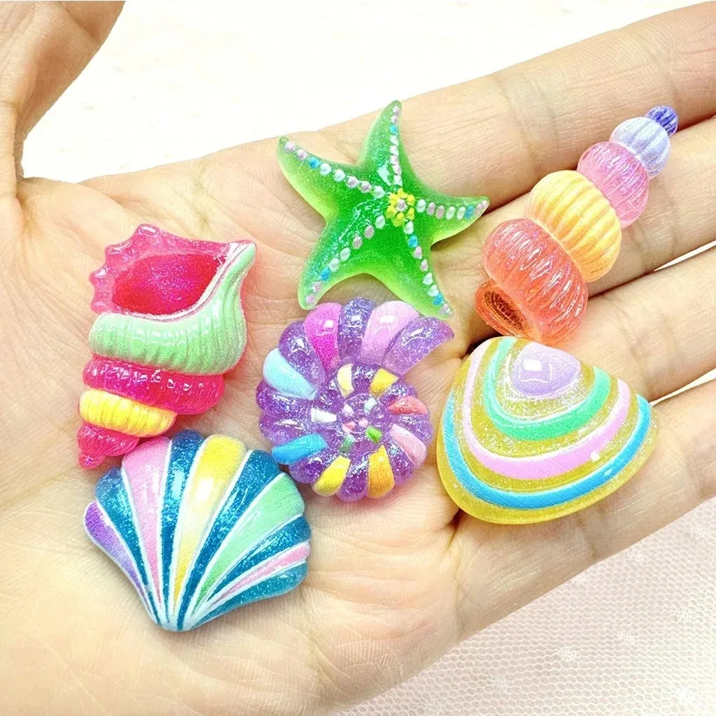 10pcs Diamond Art Painting Tool Accessories Pearlescent Colorful Starfish Seashell Cover Minder Magnetic