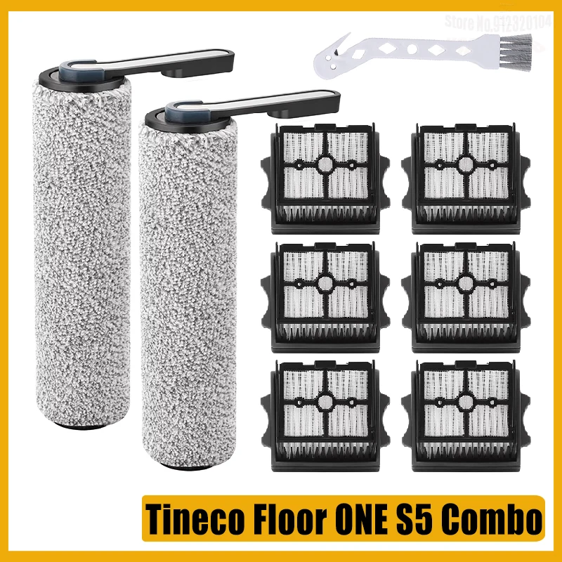 Rouleau de brosse sec et humide sans fil pour aspirateur Tineco Floor ONE S5 Combo/2.0slim, filtre HEPA, pièces de rechange