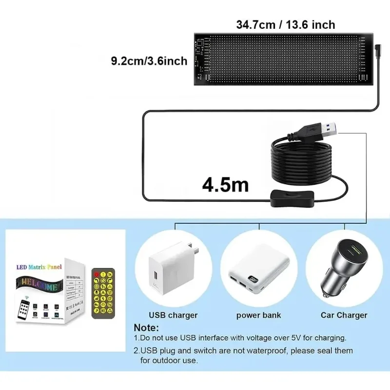 LED Devil Eyes Light For Cars 23x4.7in Scrolling LED Display For Car Windows & Festivals Smart Control LED Display Car Pixel