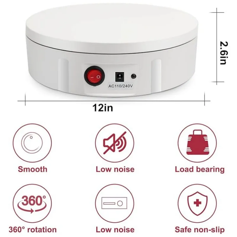 Rotary Display Stand With Remote Control 360 Degree Electric Rotating Visualizer For Displaying Jewelry Product Photography - Image 3