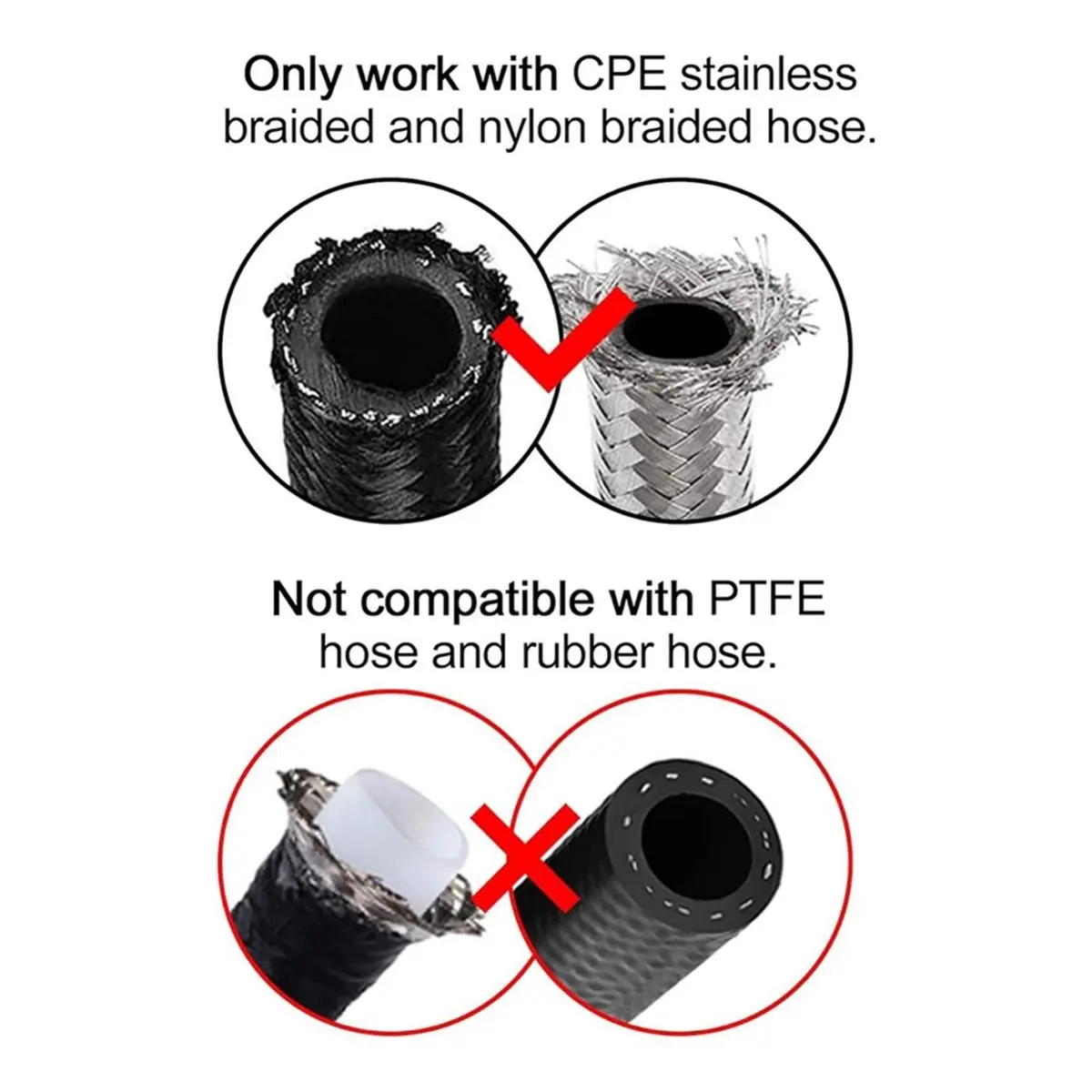 RECOMMENDATION  6AN Hose End Fitting Kit Straight 45 90 180 Degree with AN6 Male to Male Coupler & 6AN Hose Separator Clamp