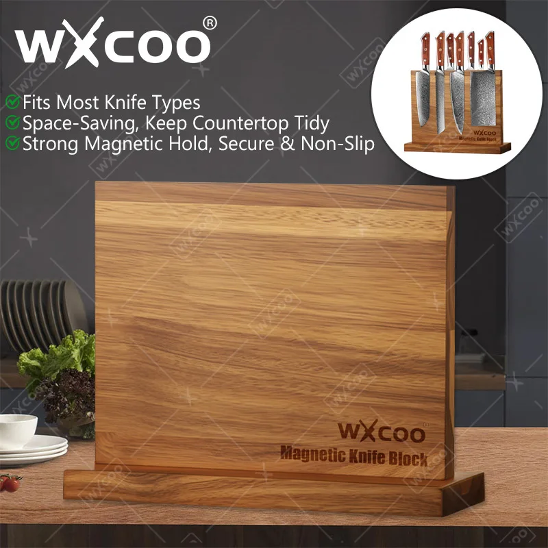 

WXCOO двусторонний магнитный блок ножей сильная магнитная фиксация деревянный кухонный нож универсальный кронштейн держатель кухонного ножа для хранения