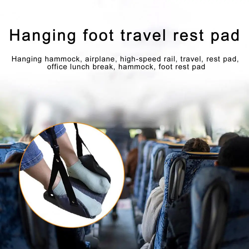 Airline Foot Hammock Adjustable Lightweight Portable Foot Rest Office Under-Desk Feet Relaxing Travel Hanger Hammock