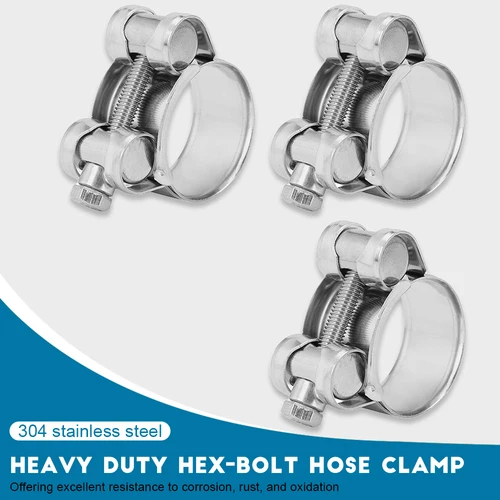 Imagen 2 del producto Abrazaderas de manguera de perno de alta resistencia, abrazadera de tubo de banda ancha de perno hexagonal ajustable fuerte de acero inoxidable 304 para plomería automotriz, 1 unidad