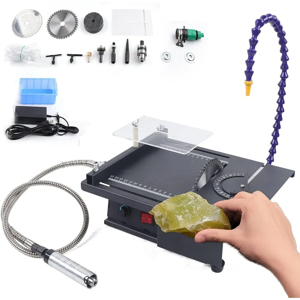 Gem Faceting Cutting Carving Polishing Machine, 7-Speed Multifunctional Gem Jade Grinder Polisher kit Machine Bench Grinder