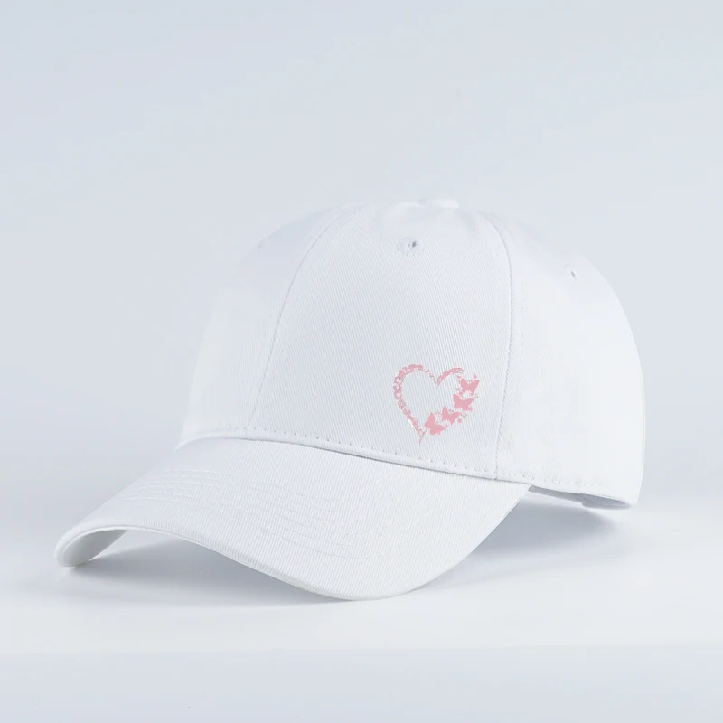 Baseballkappe mit Schmetterlings-Herz-Aufdruck, verstellbar, Unisex, Geschenk für Freundin und romantische Liebhaber – Detail 3