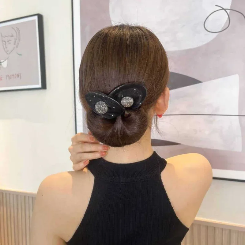 Magic Twisted Hair Style Hair Band Women Net Yarn Bow Black Donuts Bud Head Band Headband Korean Fashion Simple Hair Accessories