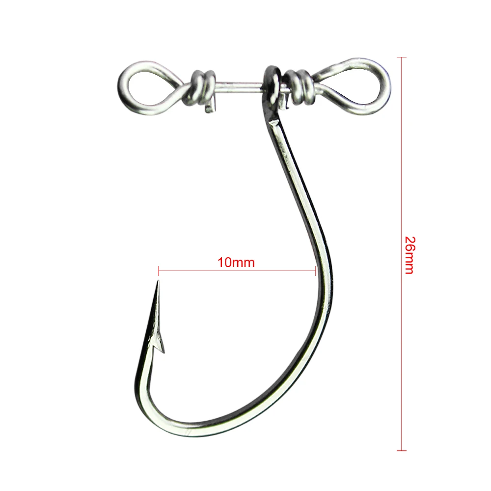 20pcs 2.6cm 0.4g Crank Fishing Hook High Carbon Steel Sharped Soft Bait Lure Fishooks Single Hooks for Fish Tackle Tools