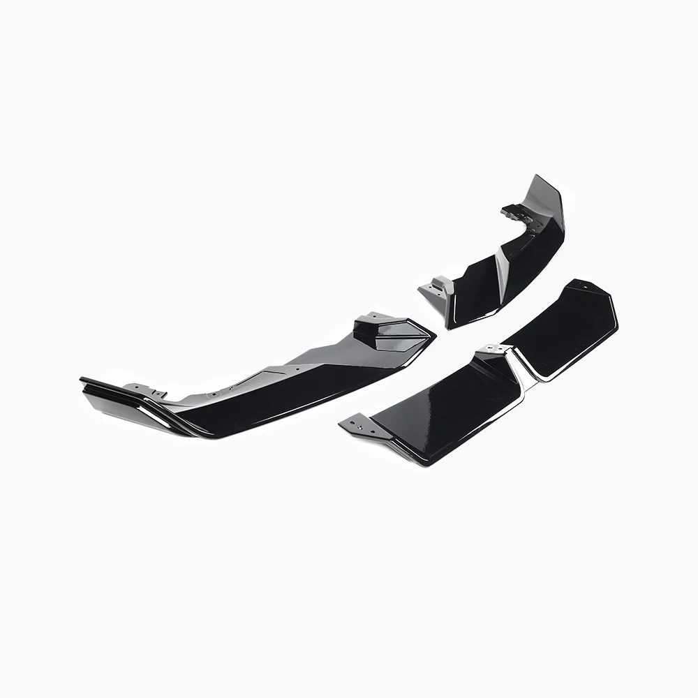 

Глянцевый черный комплект из 3 частей: сплиттер переднего бампера для BMW X5M F95 LCI 2023+ (накладка на бампер, обвес, ABS)