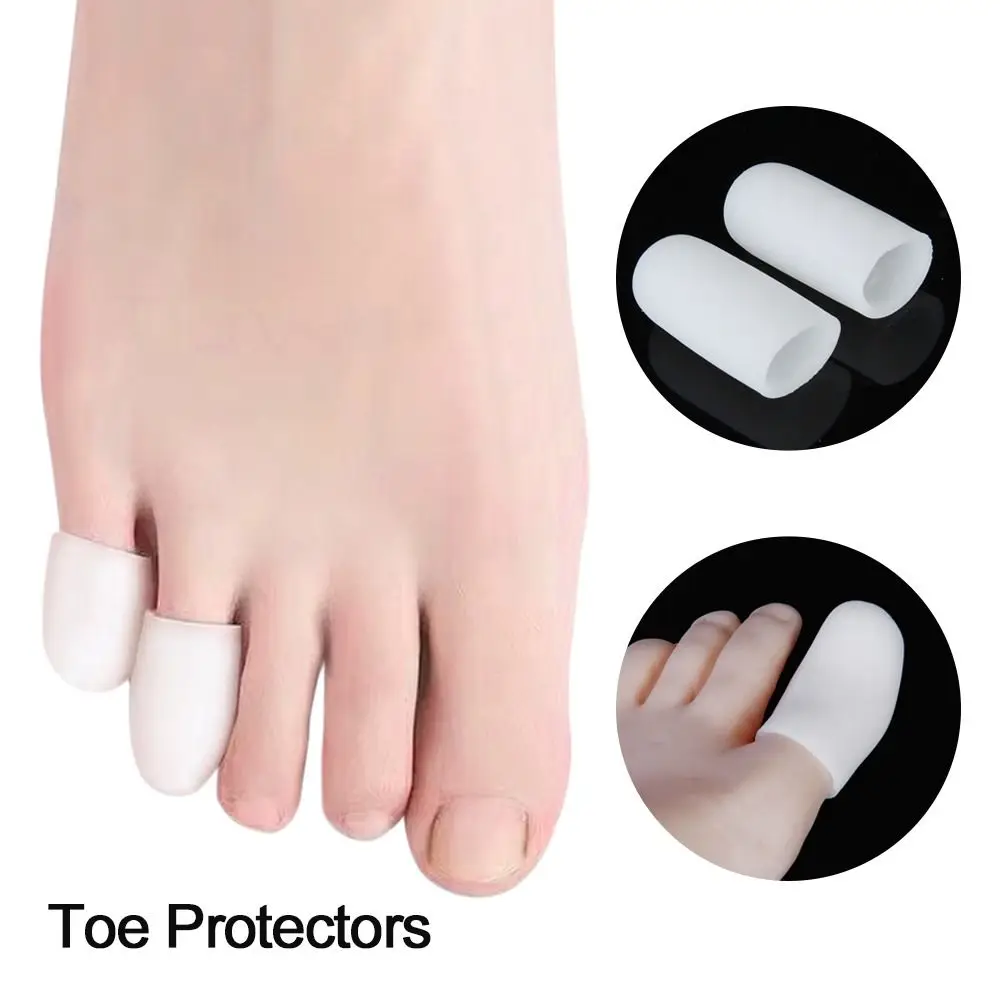 

Portable Silicone Sleeves Toe Protectors White Gel Caps Toe Covers Toe Protection Hammer Toes Big Toe Protector