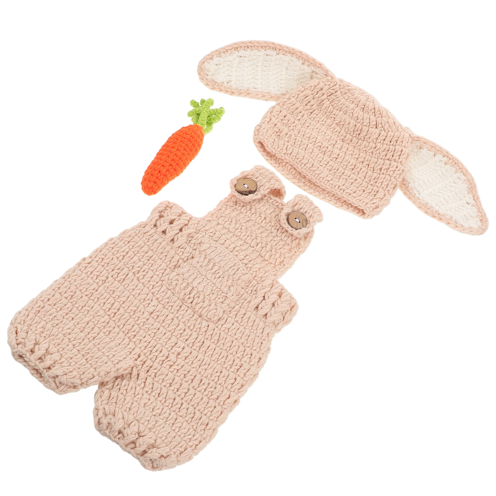 

Newborn Yarn Set Boy Photoshoot Outfits Bunny Prop Crochet Costume Picture Girl Easter Clothes Radish girl