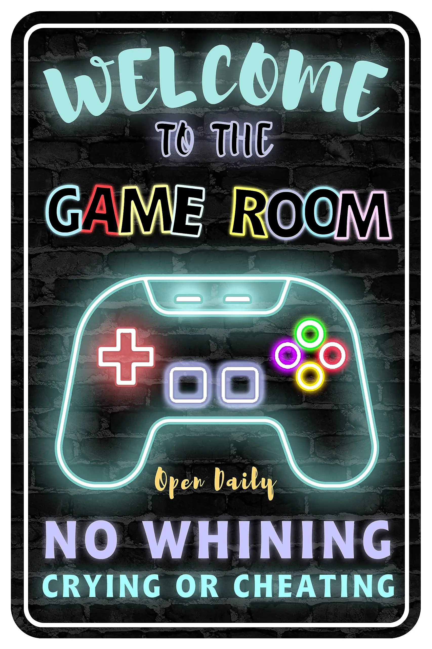 Panneau Décoratif Gaming HPNIUB - Décoration Murale Salle De Jeu - Style Néon - Bois épais - Pour Ado