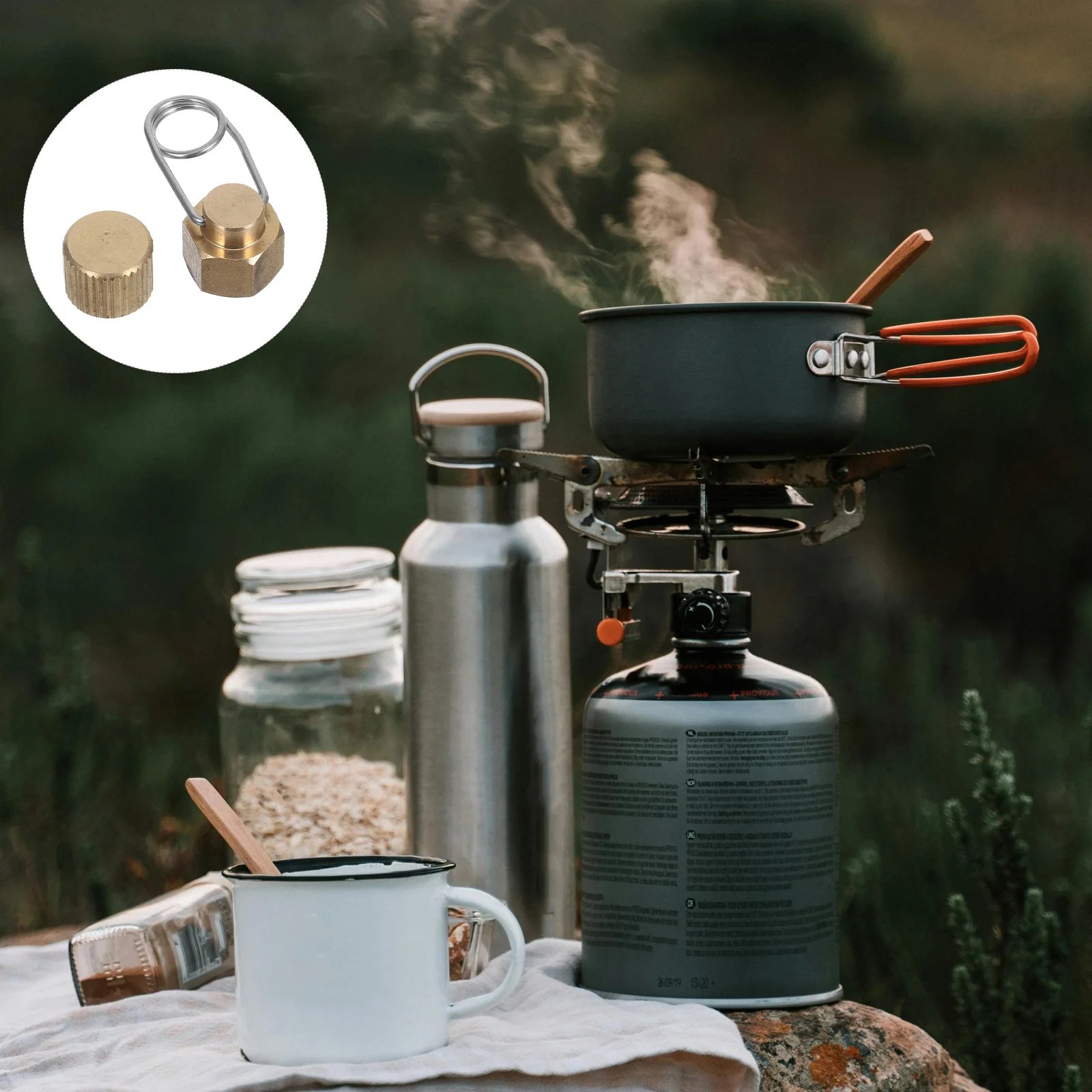 

2pcs Copper Gas Tank Cover For Camping Reusable Propane Tank Cylinder Cap Leakproof Protective Sealed Bottle Cover Outdoor