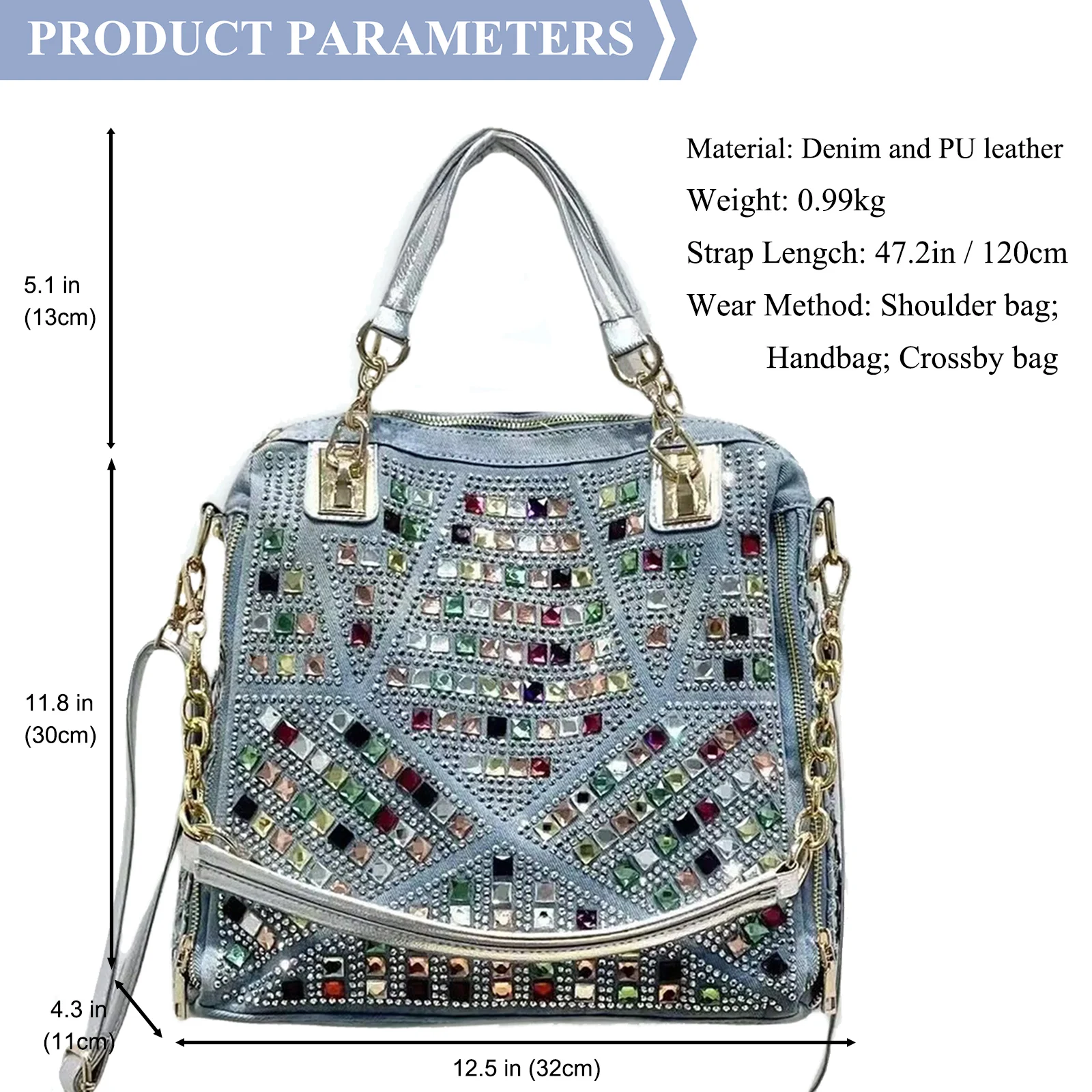 iPinee Bling Purses for Women - Women Bags Jeans ulasan dan harga