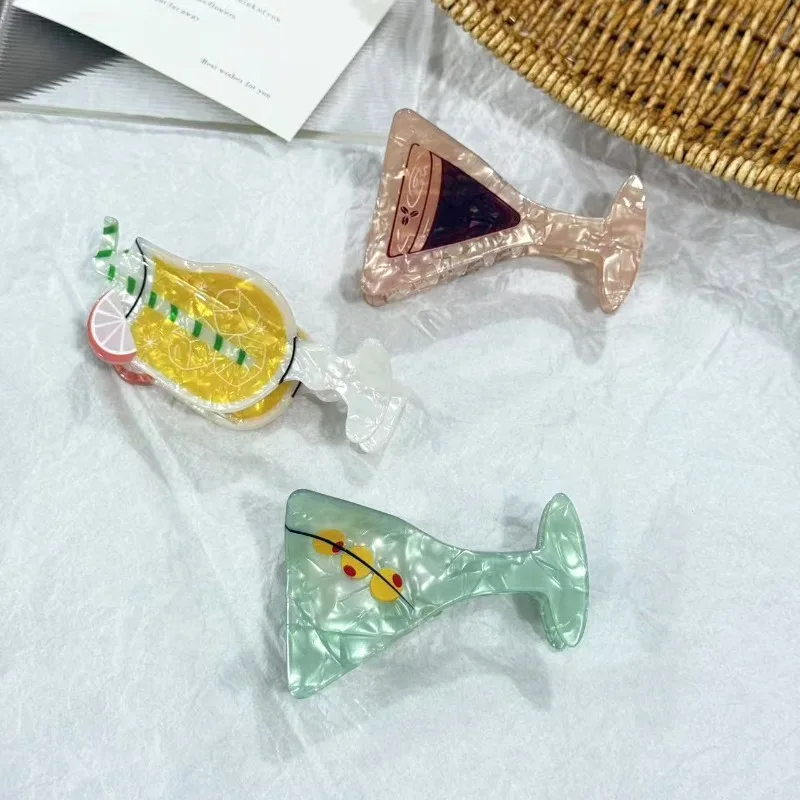 

Летние большие заколки для волос с милым дизайном в виде апельсина и лимона, модные заколки-крабы для укладки волос на затылке, для повседневного использования женщинами.