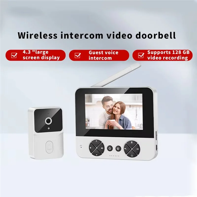 

ABMF-M15 Видео Беспроводной электронный дверной звонок Наружный мониторинг Видеолента Инфракрасное ночное видение Домашний голосовой домофон EU-PLUG