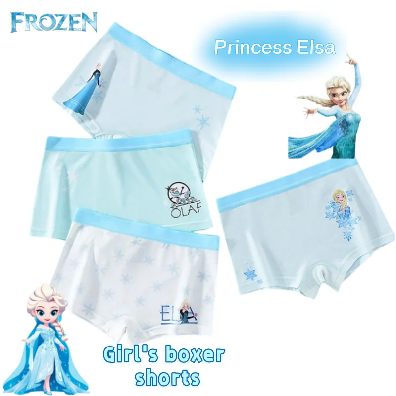 

Новые милые тонкие детские трусики с мультяшным рисунком принцессы Эльзы «Холодное сердце», креативные боксеры из ледяного шелка в стиле каваи для девочек, боксеры для девочек
