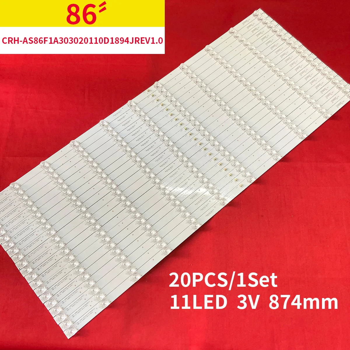 20pcs for Honghe HD-I8590E light strip CRH-AS86F1A303020110D1894JREV1.0AD teaching integrated machine backlight light strip