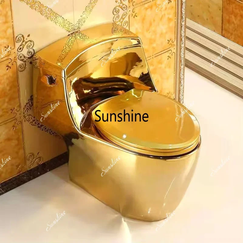 YEuropean Floor Mounted Sanitary Ware Color Wc Water Closet Cheap Ceramic Small One Piece Golden Plated Luxury Gold Toilet Bowl